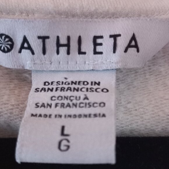 ATHLETA balance pullover white/grey floral print thin sweatshirt - Picture 2 of 9